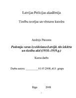 Research Papers 'Padomju varas izveidošana Latvijā, tās iekārta un tiesību akti (1918.-1919.g.)', 1.