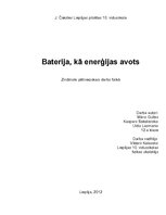 Research Papers 'Baterija kā enerģijas avots', 1.