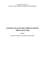 Research Papers 'Estonia's Place in the World Economy from 1920 to 1940', 1.