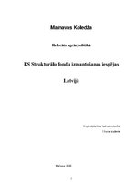 Research Papers 'Eiropas Savienības strukturālo fondu izmantošanas iespējas Latvijā', 1.