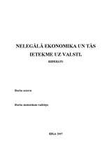 Research Papers 'Nelegālā ekonomika un tās ietekme uz valsti', 1.