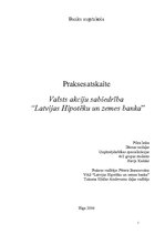 Practice Reports 'Prakses pārskats VAS “Latvijas Hipotēku un zemes banka”', 1.