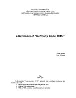 Summaries, Notes 'L.Ketenekera grāmata "Germany since 1945"', 1.
