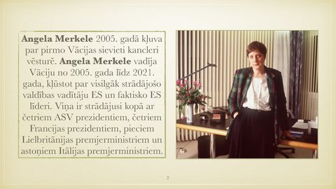 Presentations 'Angela Merkele kā pasaules līderis - apraksts', 2.