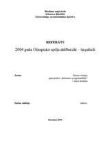 Research Papers '2004.gada Olimpisko spēļu dalībnieki - latgalieši', 1.