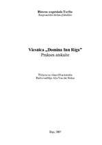 Practice Reports 'Viesnīca „Domina Inn Riga”', 1.