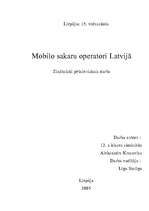 Research Papers 'Mobilo sakaru operatori Latvijā', 1.