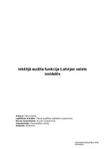 Research Papers 'Iekšējā audita funkcija Latvijas valsts iestādēs', 1.