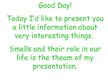 Presentations 'Smell in Our Life', 1.