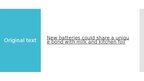 Presentations 'New batteries could share a unique bond - article analysis', 10.