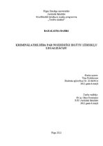 Term Papers 'Kriminālatbildība par noziedzīgi iegūtu līdzekļu legalizāciju', 1.