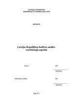 Research Papers 'Latvijas Republikas budžeta raksturojums', 1.