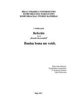Research Papers 'Banka, tās loma, veidi un darbība', 1.