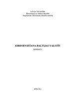 Research Papers 'Eiro ieviešana Baltijas valstīs', 1.
