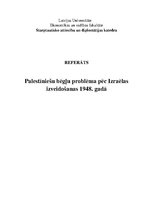 Research Papers 'Palestīniešu bēgļu problēma pēc Izraēlas izveidošanas 1948.gadā', 1.