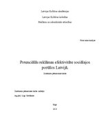 Research Papers 'Potenciālās reklāmas efektivitāte sociālajos portālos Latvijā', 1.
