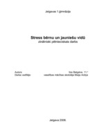Research Papers 'Stress bērnu un jauniešu vidū', 1.