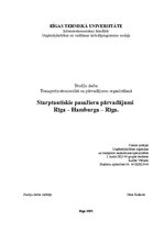 Research Papers 'Starptautiskie pasažieru pārvadājumi Rīga – Hamburga – Rīga', 1.