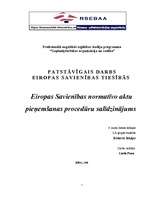 Research Papers 'ES normatīvo aktu pieņemšanas procedūru salīdzinājums', 1.