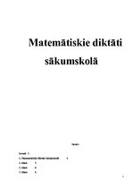 Research Papers 'Matemātiskie diktāti sākumskolā', 1.