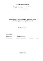 Research Papers 'Pirkstiņrotaļa 2-3 gadus vecu bērnu adaptācijas procesa sekmēšanai pirmsskolas i', 1.