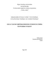 Essays 'Līgumu brīvības principa tendences strīda tiesvedības stadijā', 1.