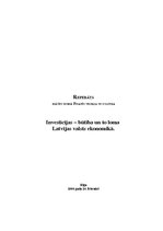 Research Papers 'Investīcijas - būtība un to loma Latvijas valsts ekonomikā', 1.