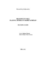 Research Papers 'Filosofs un vara - Platons, Seneka, Marks Aurēlijs', 1.