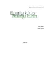 Research Papers 'Bizantijas attīstība un tās kultūra', 1.