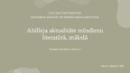 Presentations 'Ahilleja aktualitāte mūsdienu literatūrā un mākslā', 1.