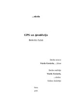 Research Papers 'Globālā pozicionēšanas sistēma un ģeodēzija', 1.