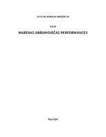 Essays 'Marinas Abramovičas performances', 1.