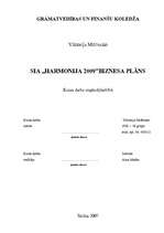 Business Plans 'Biznesa plāns SIA "Harmonija 2009"', 36.