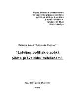 Research Papers 'Latvijas politiskie spēki pirms pašvaldību vēlēšanām', 1.