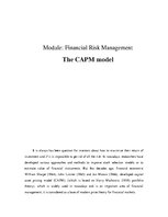 Research Papers 'Financial Risk Management. The CAPM Model', 1.