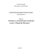 Research Papers 'Dzimstība un to ietekmējošie faktori Latvijā laika posmā no 1998.gada līdz 2008.', 1.