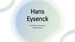 Presentations 'Hans Eysenck', 1.