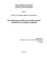 Research Papers 'Eiropas Savienības un Krievijas attiecību ekonomiskie aspekti: tirdzniecība, inv', 1.