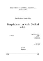 Research Papers 'Karlo Goldoni teātris', 1.