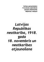 Research Papers 'Latvijas Republikas neatkarība un atjaunošana', 1.