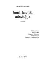 Research Papers 'Jumis latviešu mitoloģijā', 1.