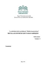 Research Papers 'Metāla konstrukciju pamataprēķini', 1.