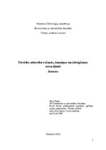 Research Papers 'Tiesisko attiecību rašanās, izmaiņas un izbeigšanas nosacījumi', 1.