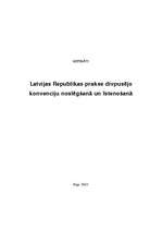 Research Papers 'Latvijas Republikas prakse divpusējo konvenciju noslēgšanā un īstenošanā', 1.