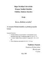 Essays 'Politiskā līdzdalība un politiskā pieejamība Latvijā', 1.