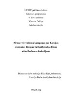 Term Papers 'Pirms referenduma kampaņas par Latvijas iestāšanos Eiropas Savienībā sabiedrisko', 1.
