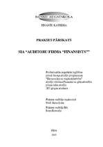 Practice Reports 'Prakses pārskats - SIA "Auditoru firma "Finansists""', 1.