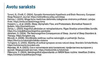 Presentations 'Miega nozīme smadzeņu atjaunošanā un izdegšanas profilaksē', 13.