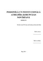 Research Papers 'Personīgā un institucionālā atbildība korupcijas novēršanā', 1.