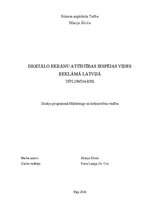 Term Papers 'Digitālo ekrānu attīstības iespējas vides reklāmā Latvijā', 1.